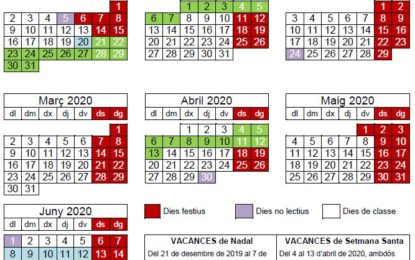 Calendari del curs 2019-2020