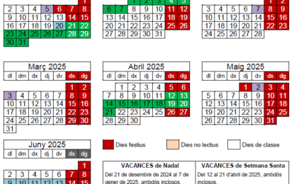 Calendari del curs 2024-2025