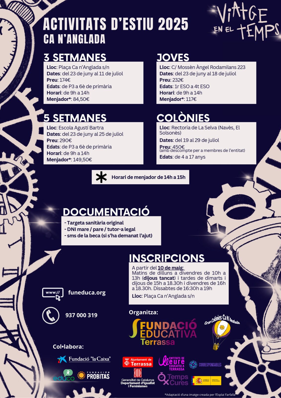 Activitats d’estiu 2025 ca n’Anglada